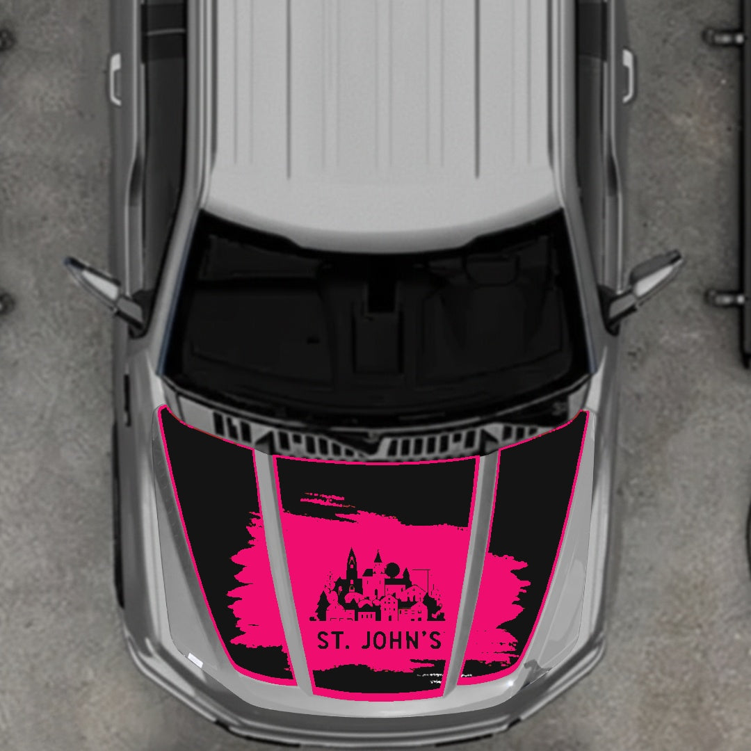 Hood Panel Decal/Sticker - St John's Border Graphic Kit - For Ford F-150 2020-2026 - Premium Vinyl