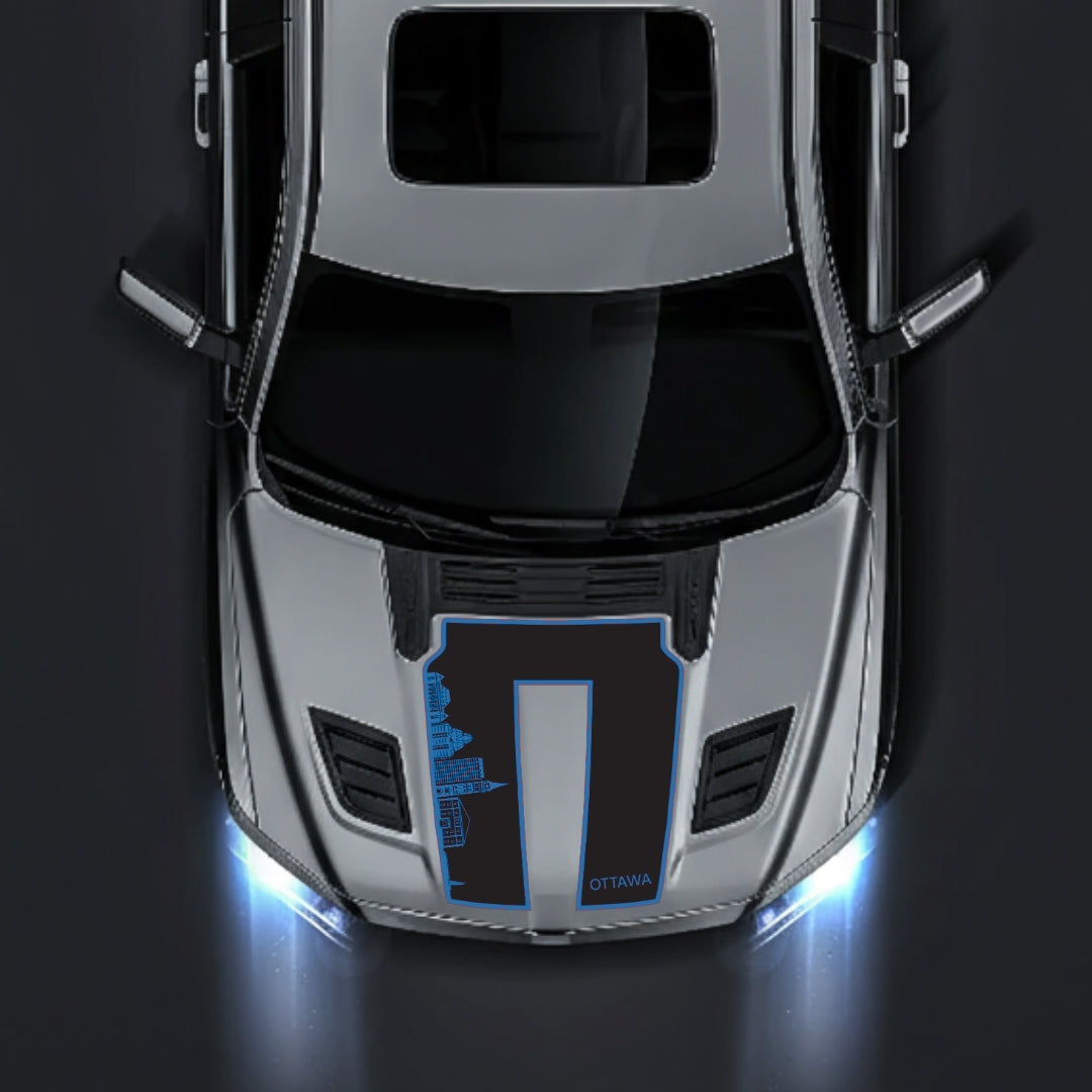 Hood Panel Decal/Sticker - Ottawa Skyline - Border Graphic Kit - For Dodge RAM 1500 2019-2025 - Premium Vinyl