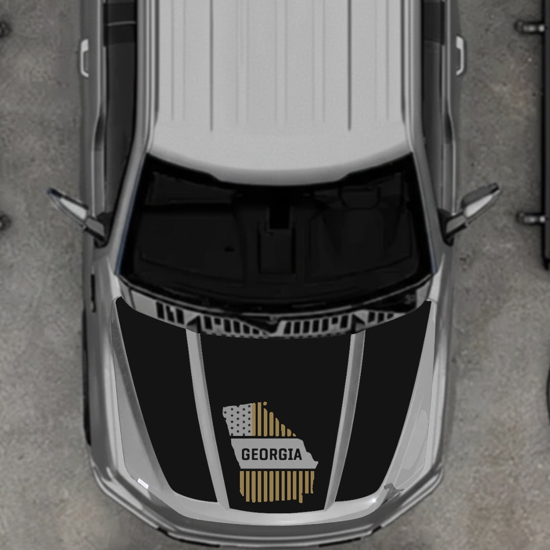Hood Panel Decal/Sticker - Georgia - Cut Graphic Kit - For Ford F-150 2020-2026 - Premium Vinyl