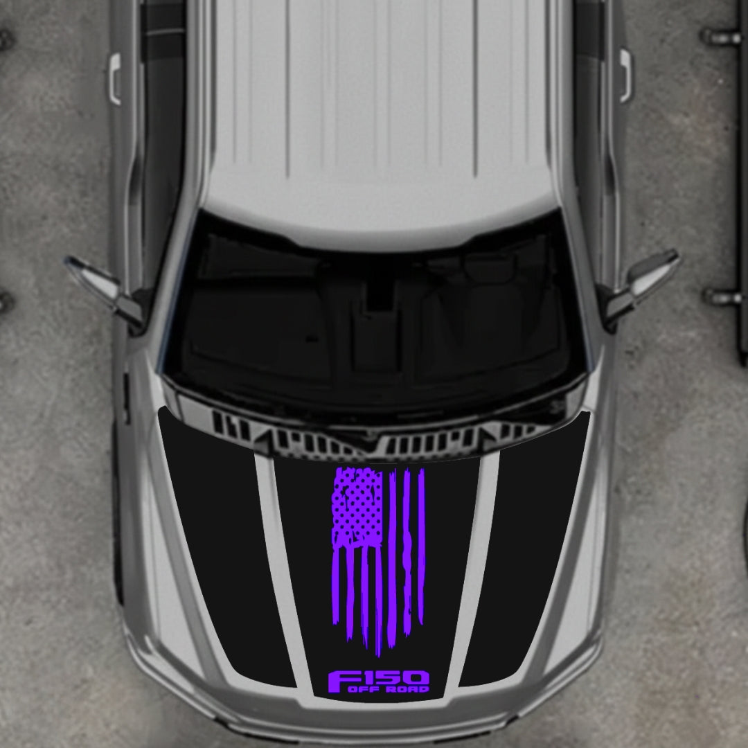 Hood Panel Decal/Sticker - USA Style 11 Graphic Kit - For Ford F-150 2020-2026 - Premium Vinyl