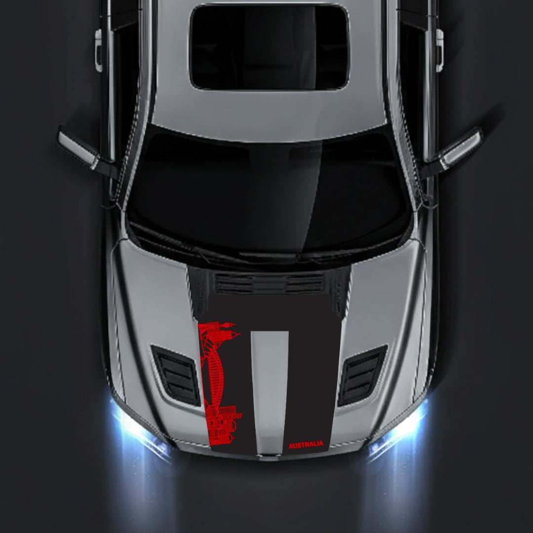 Performance Hood Panel Decal/Sticker - Australia Skyline Graphic Kit - For Dodge RAM 1500 2019-2025 - Premium Vinyl