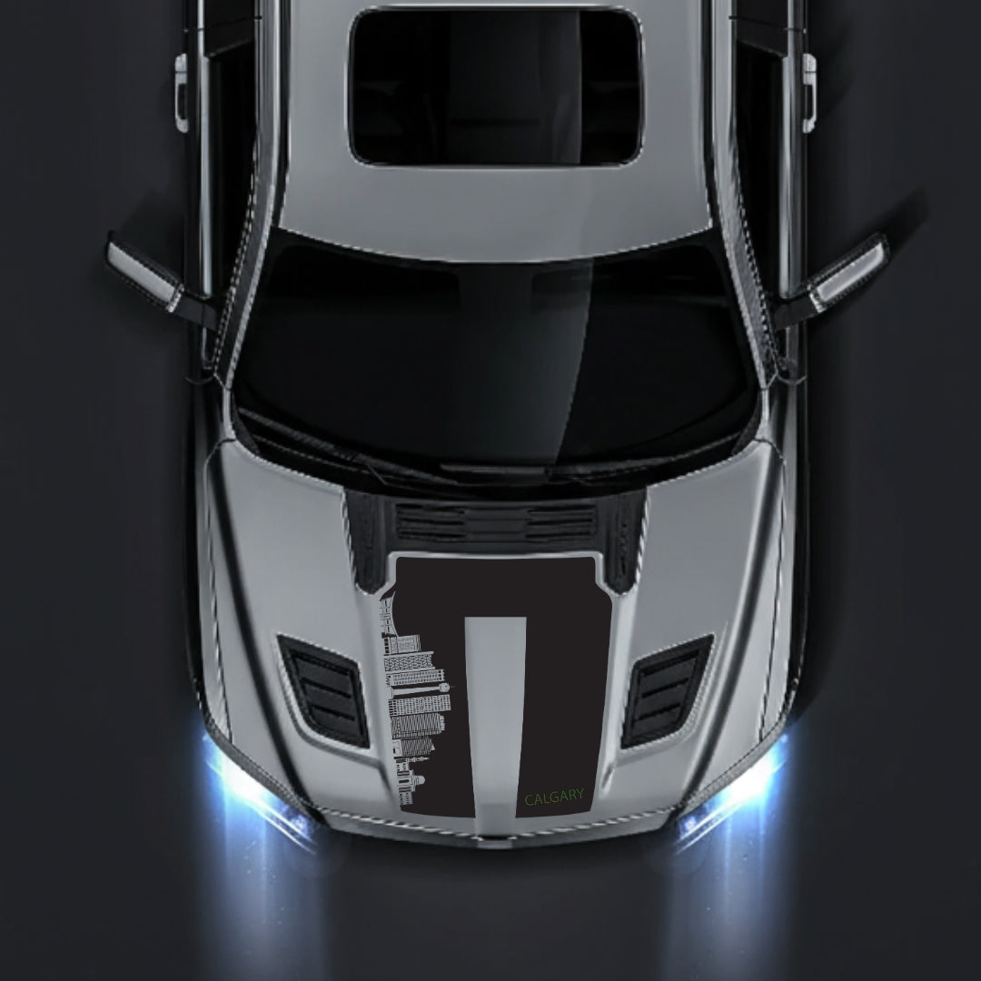 Hood Panel Decal/Sticker - Calgary Skyline - Cut Graphic Kit - For Dodge RAM 1500 2019-2025 - Premium Vinyl