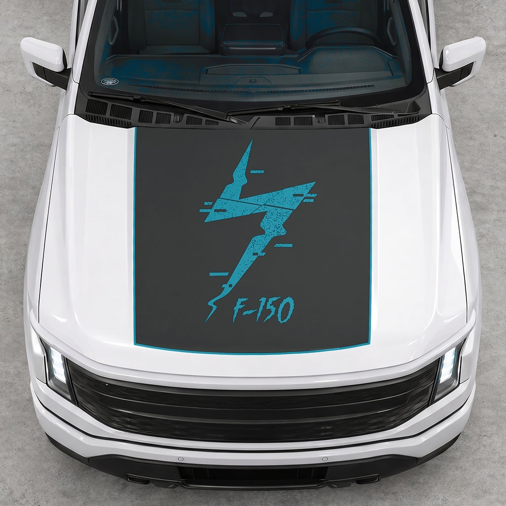 Hood Panel Decal/Sticker - Solid Electric F150 Graphic Decal Graphic Kit - For FORD F-150 2015-2020 - Premium Vinyl