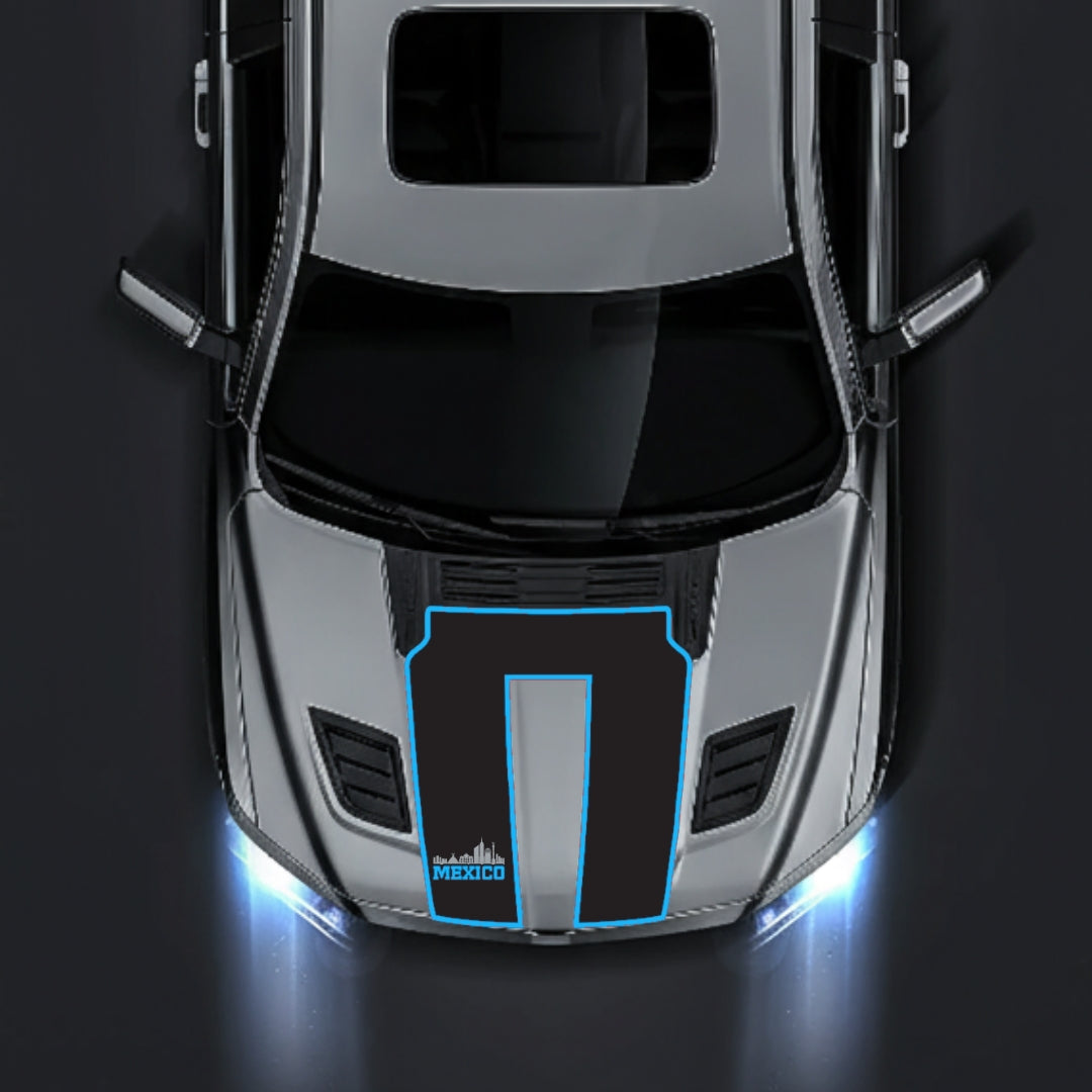 Hood Panel Decal/Sticker - Mexico - Cut - Border Graphic Kit - For Dodge RAM 1500 2019-2025 - Premium Vinyl