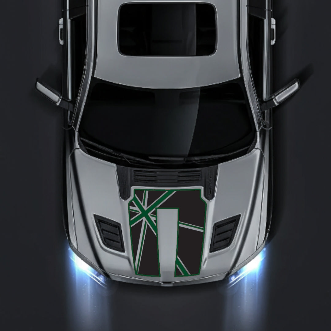 Hood Panel Decal/Sticker - England - Cut - Border Graphic Kit - For Dodge RAM 1500 2019-2025 - Premium Vinyl