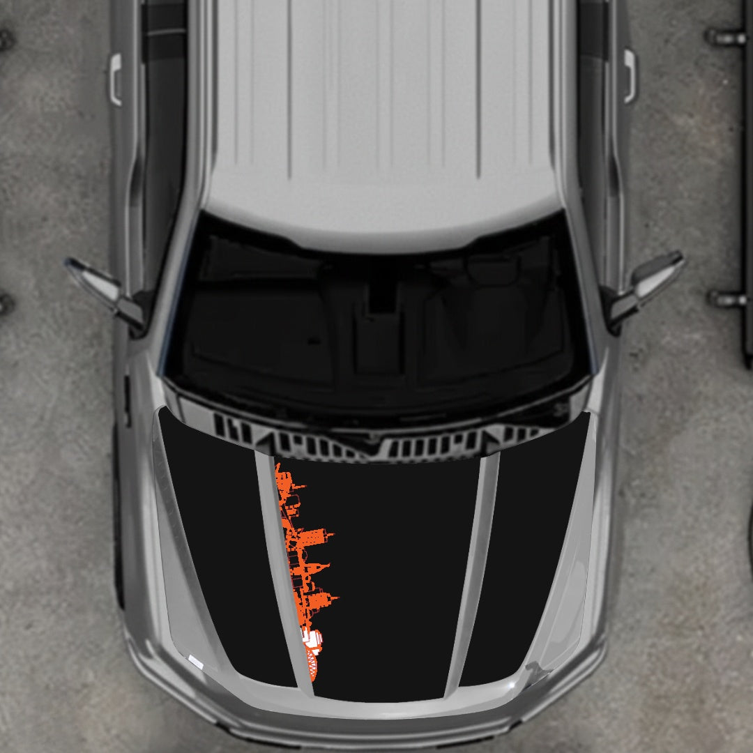 Hood Panel Decal/Sticker - Winnipeg Skyline Graphic Kit - For Ford F-150 2020-2026 - Premium Vinyl
