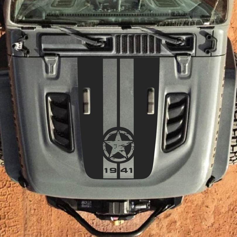 Hood Styles Decal/Sticker - For JL/JLU/JT/4XE Rubicon Hood - 2018-2025 - Premium Vinyl