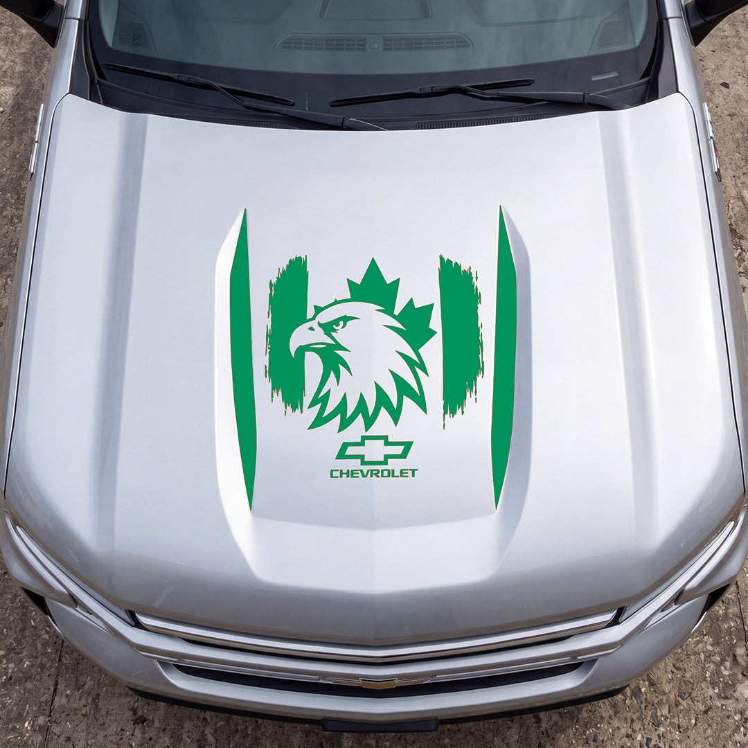 Hood Panel Decal/Sticker - Canadaian Eagle Graphic Decal Graphic Kit - For Chevrolet Silverado 2019-2024 - Premium Vinyl