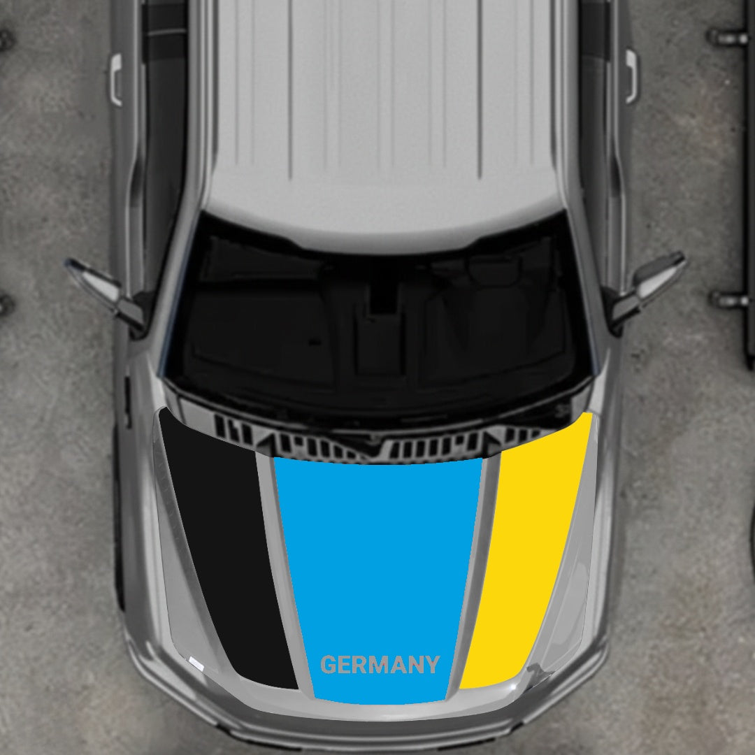 Hood Panel Decal/Sticker - Germany Flag Parts Graphic Kit - For Ford F-150 2020-2026 - Premium Vinyl