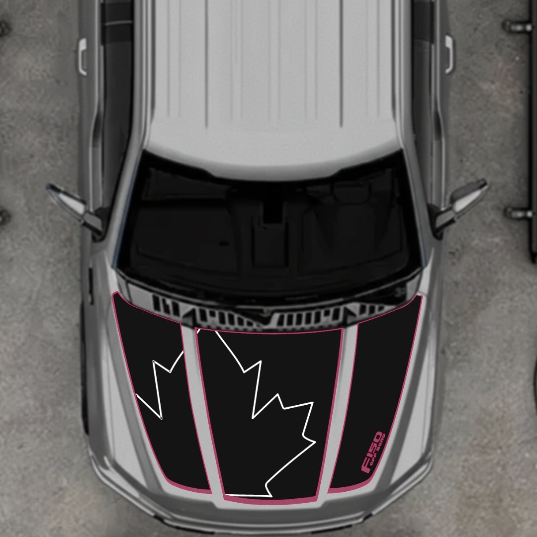 Hood Panel Decal/Sticker - Canada Style 23 Graphic Kit - For Ford F-150 2020-2026 - Premium Vinyl