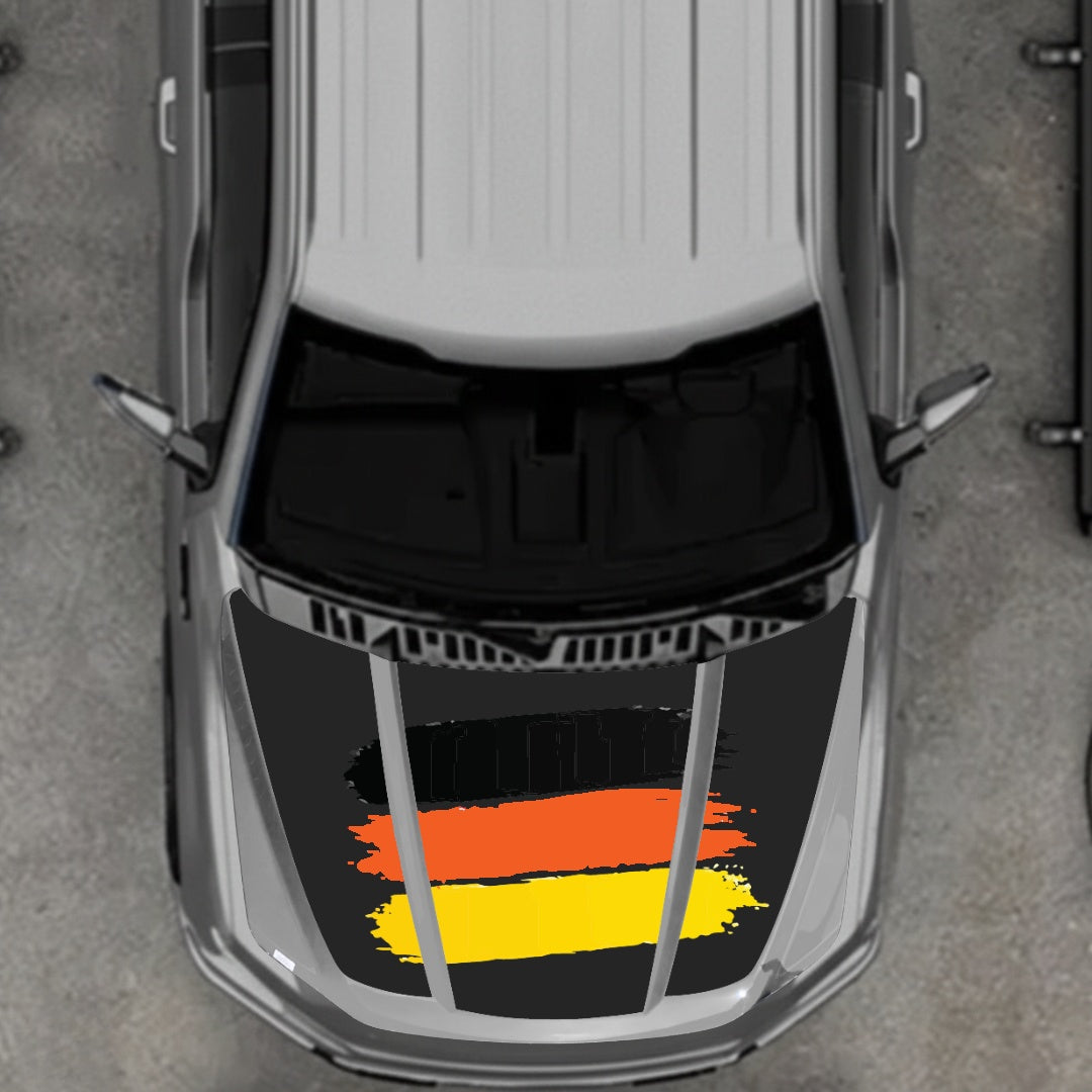 Hood Panel Decal/Sticker - Germany Flag Graphic Kit - For Ford F-150 2020-2026 - Premium Vinyl
