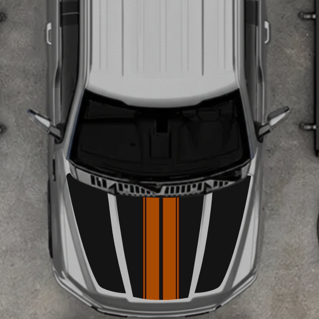 Hood Panel Decal/Sticker - Bars Style Graphic Kit - For Ford F-150 2020-2026 - Premium Vinyl