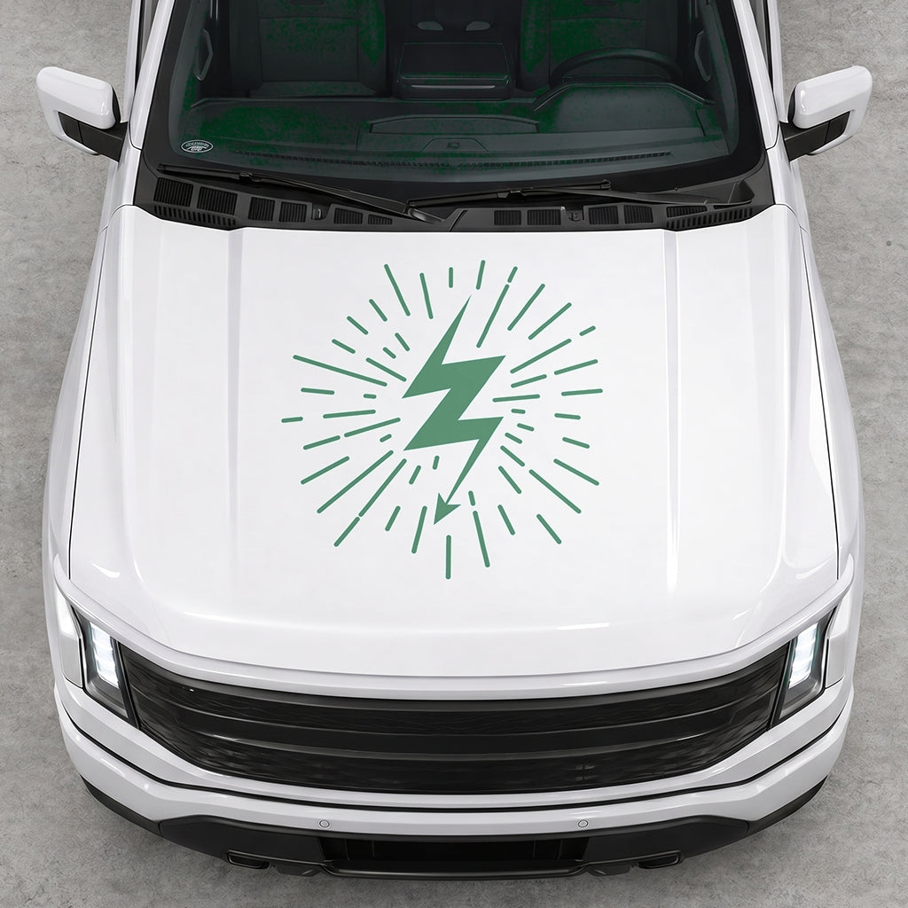 Hood Panel Decal/Sticker - Cut Electric Splash Graphic Decal Graphic Kit - For FORD F-150 2015-2020 - Premium Vinyl