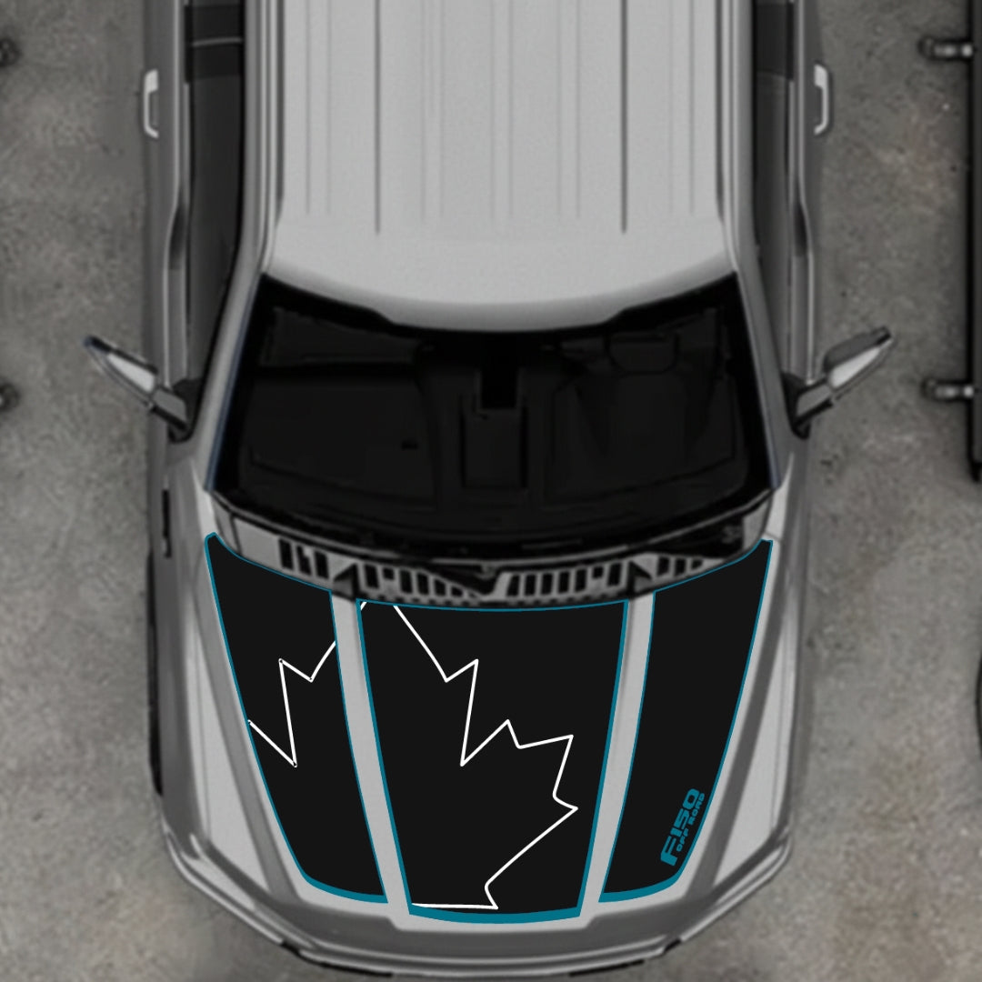 Hood Panel Decal/Sticker - Canada Style 23 Graphic Kit - For Ford F-150 2020-2026 - Premium Vinyl