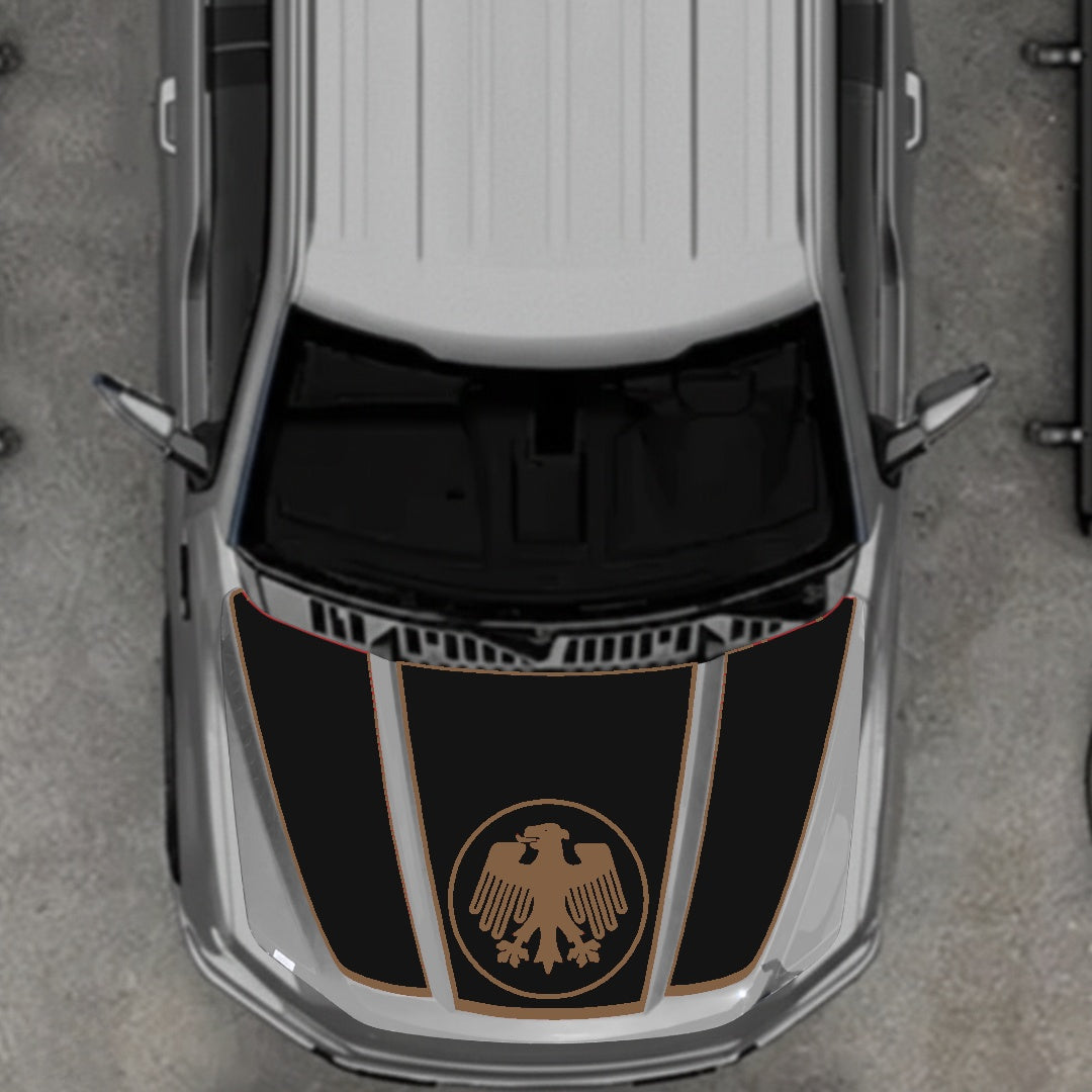 Hood Panel Decal/Sticker - Germany Logo - Border Graphic Kit - For Ford F-150 2020-2026 - Premium Vinyl