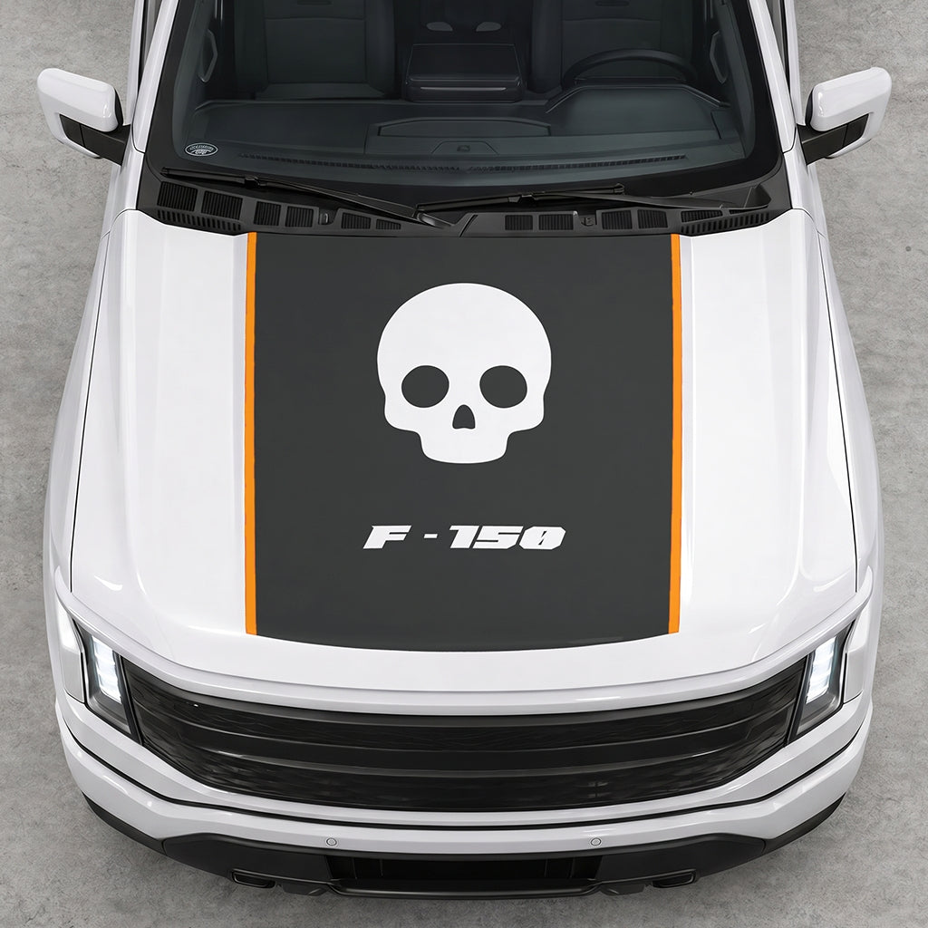 Hood Panel Decal/Sticker - Skull Graphic Decal Graphic Kit - For Ford F-150 2015-2020 - Premium Vinyl