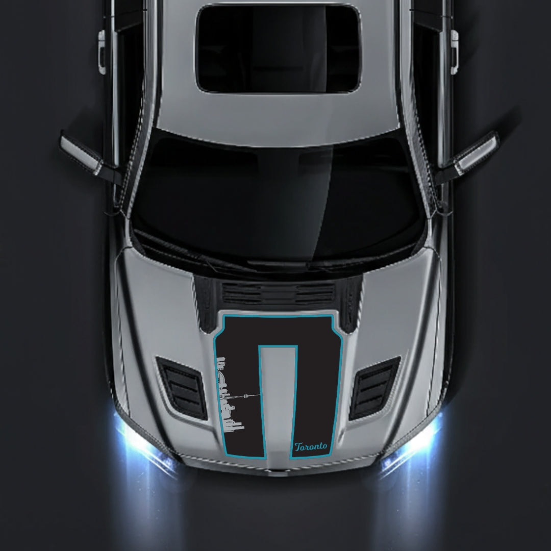 Hood Panel Decal/Sticker - Toronto Skyline - Cut - Border Graphic Kit - For Dodge RAM 1500 2019-2025 - Premium Vinyl