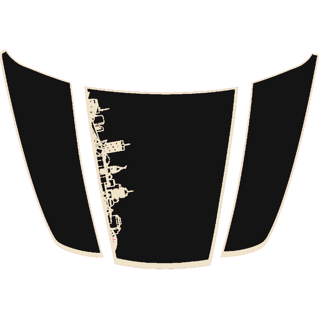 Hood Panel Decal/Sticker - Winnipeg Skyline - Border Graphic Kit - For Ford F-150 2020-2026 - Premium Vinyl