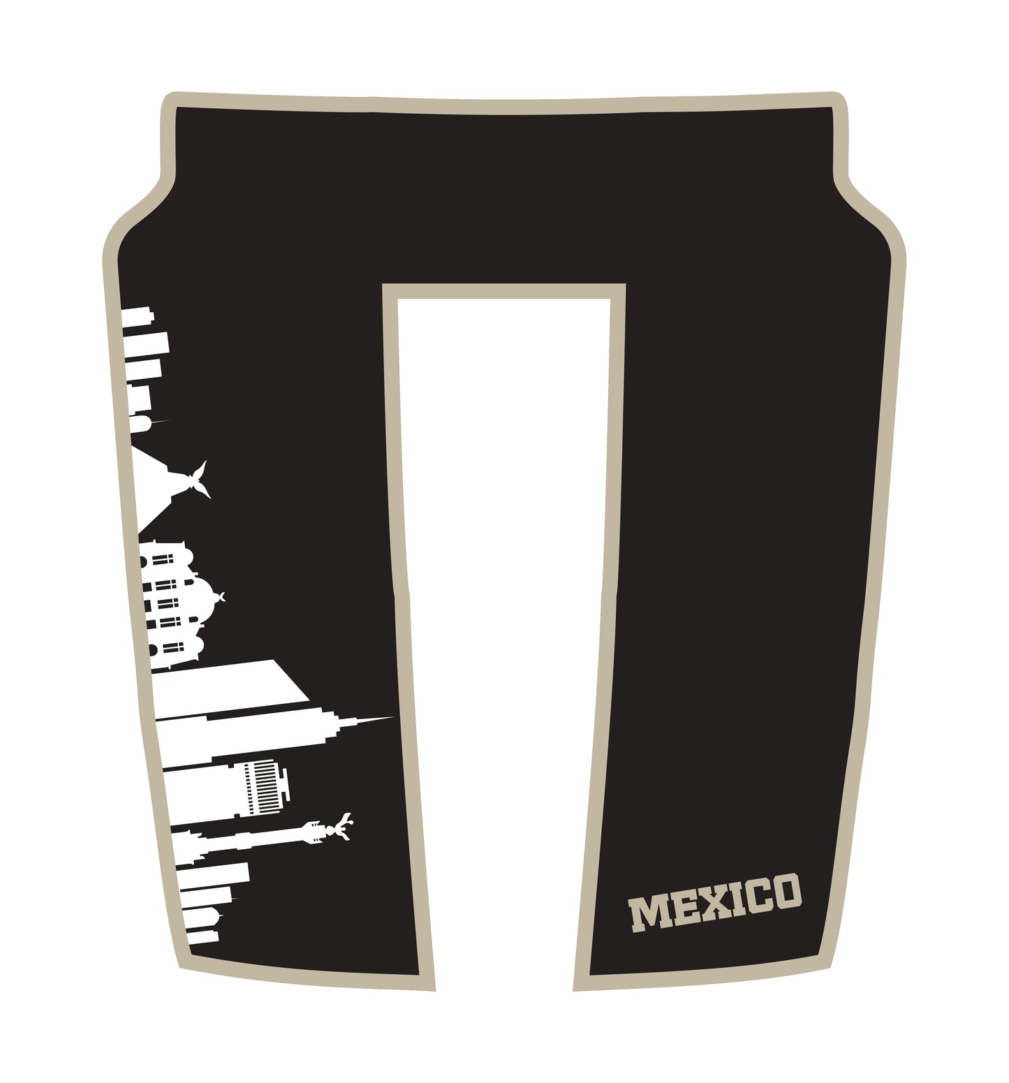 Performance Hood Panel Decal/Sticker - Mexico Skyline - Cut - Border Graphic Kit - For Dodge RAM 1500 2019-2025 - Premium Vinyl