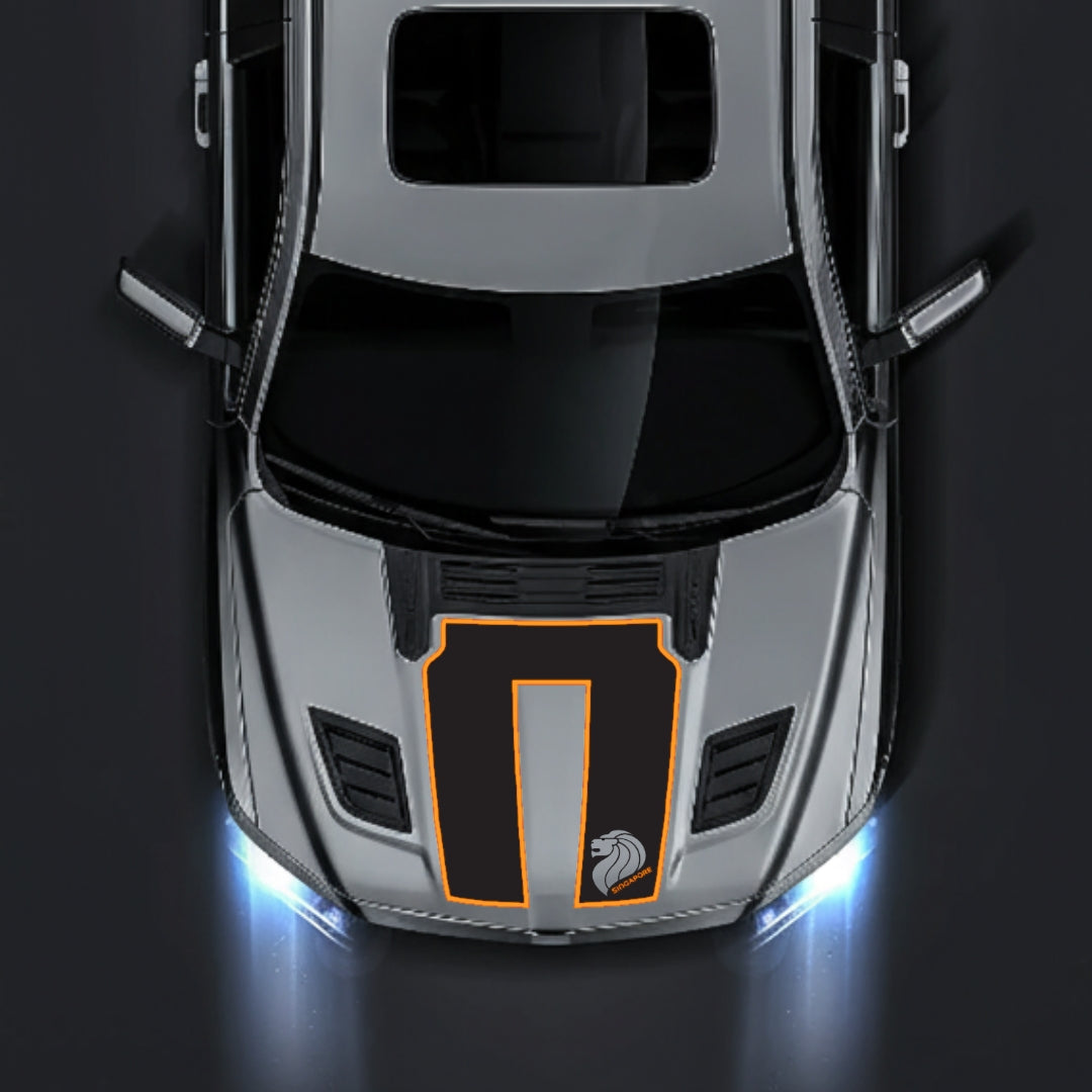 Hood Panel Decal/Sticker - Singapore - Cut - Border Graphic Kit - For Dodge RAM 1500 2019-2025 - Premium Vinyl