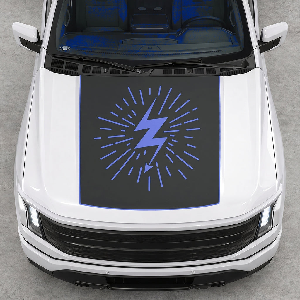 Hood Panel Decal/Sticker - Electric Splash Graphic Decal Graphic Kit - For FORD F-150 2015-2020 - Premium Vinyl