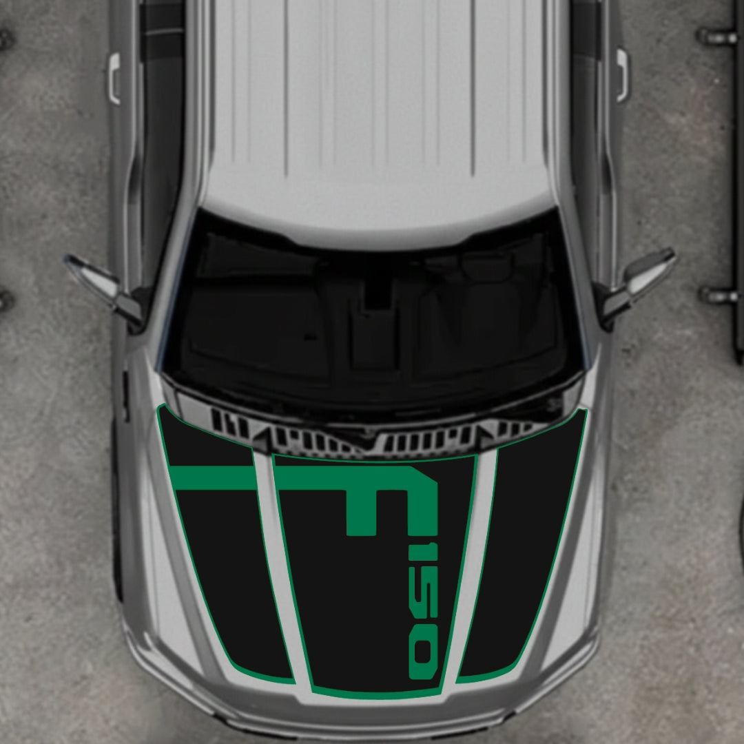 Hood Panel Decal/Sticker - Style 3 - Border Graphic Kit - For Ford F-150 2020-2026 - Premium Vinyl