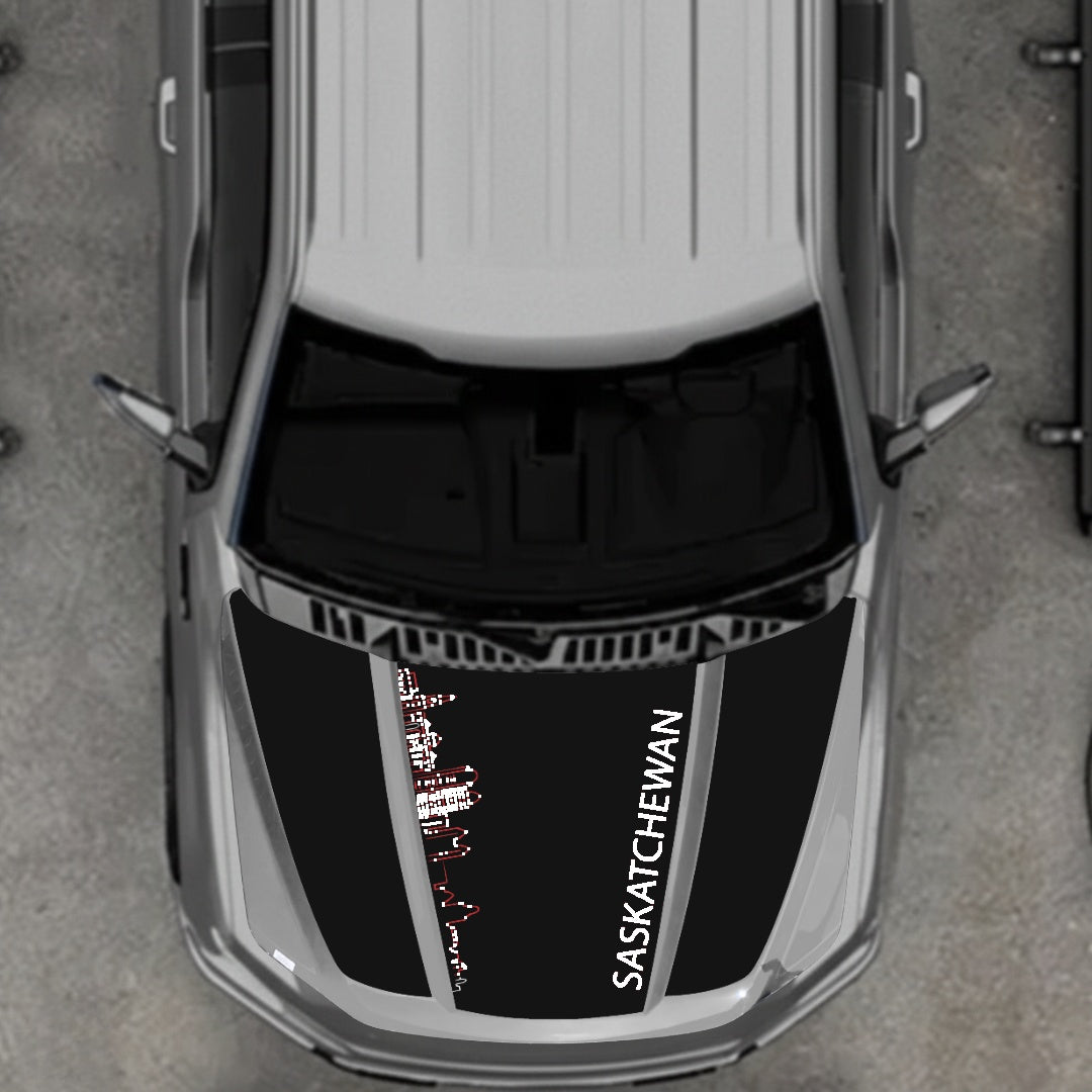 Hood Panel Decal/Sticker - Saskatchewan Skyline Graphic Kit - For Ford F-150 2020-2026 - Premium Vinyl