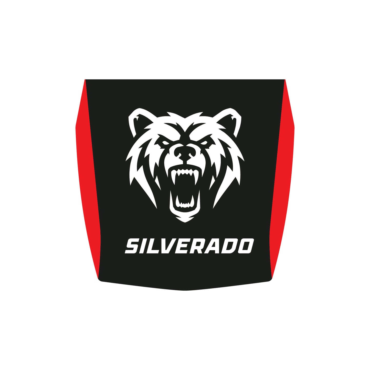 Hood Panel Decal/Sticker - Aggressive Bear Face Graphic Decal Graphic Kit - For Chevrolet Silverado 2019-2024 - Premium Vinyl