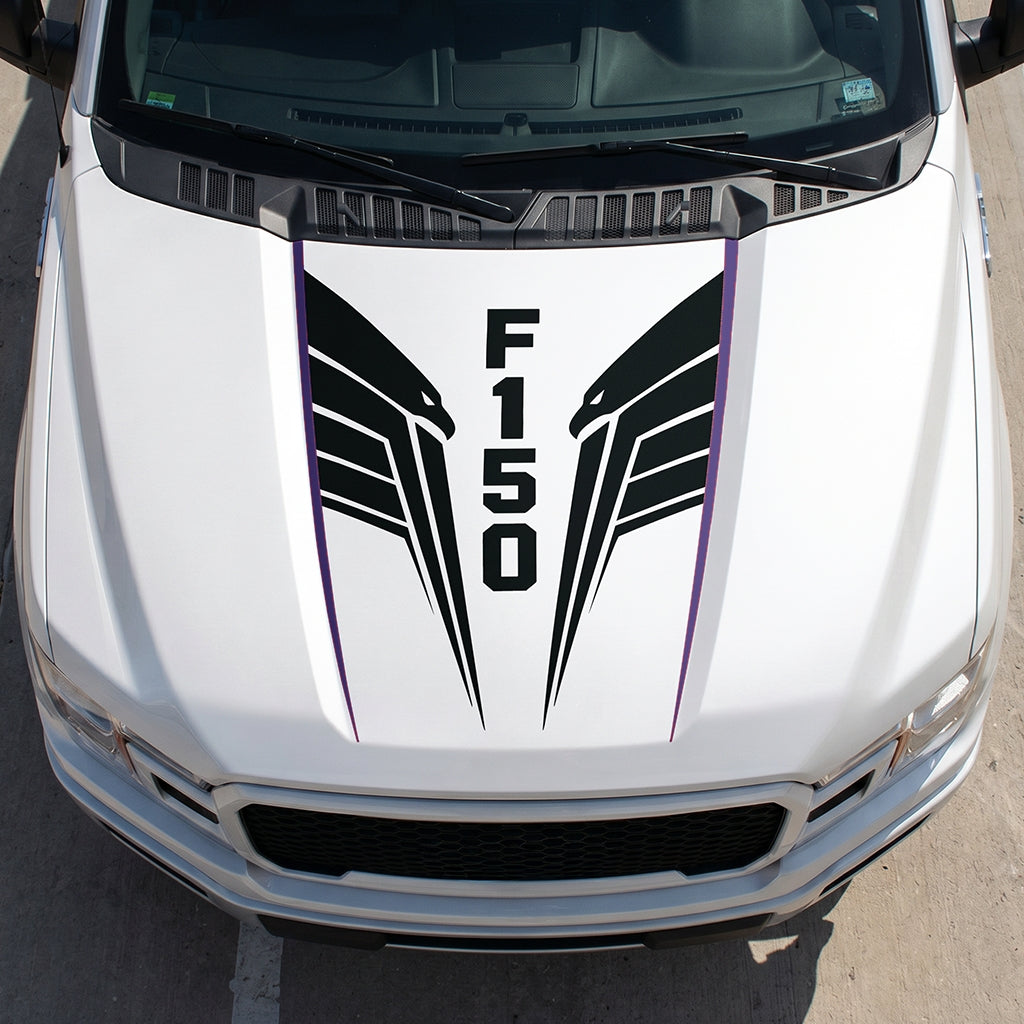 Hood Panel Decal/Sticker - Twin Eagle Wings Graphic Decal Graphic Kit - For Ford F-150 2015-2020 - Premium Vinyl