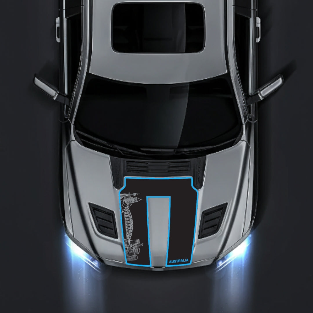 Hood Panel Decal/Sticker - Australia Skyline - Cut - Border Graphic Kit - For Dodge RAM 1500 2019-2025 - Premium Vinyl