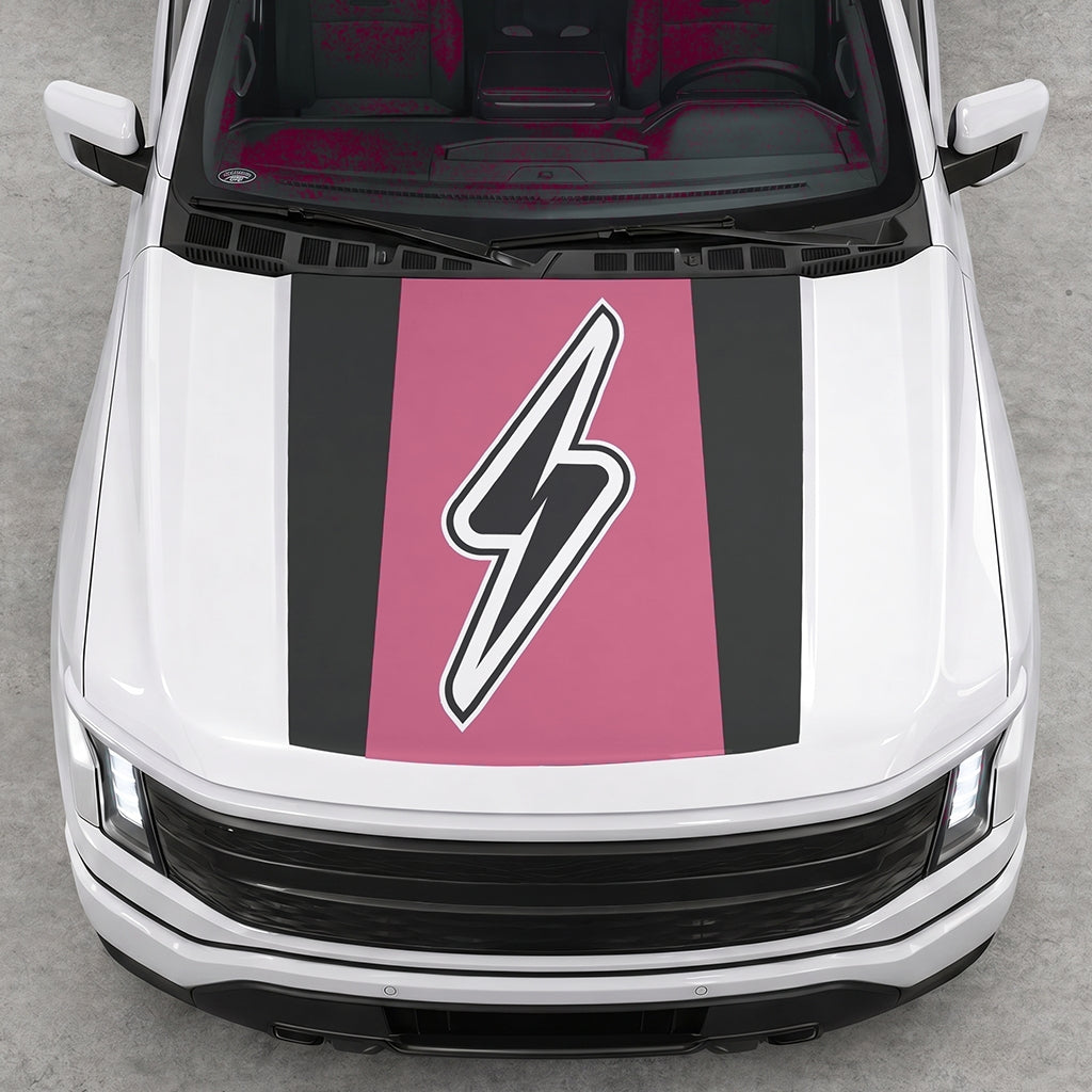 Hood Panel Decal/Sticker - Electric Solid Graphic Decal Graphic Kit - For FORD F-150 2015-2020 - Premium Vinyl