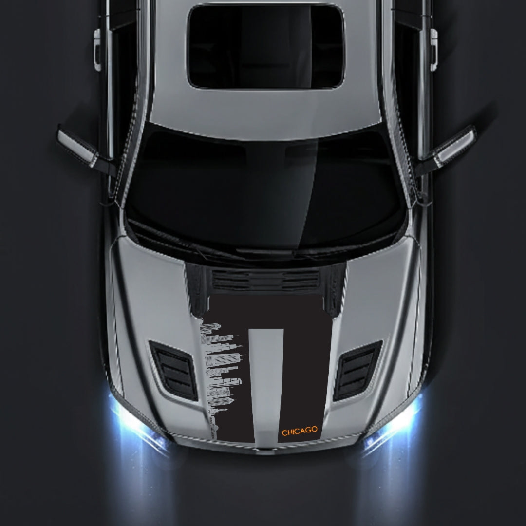 Hood Panel Decal/Sticker - Chicago Skyline - Cut Graphic Kit - For Dodge RAM 1500 2019-2025 - Premium Vinyl
