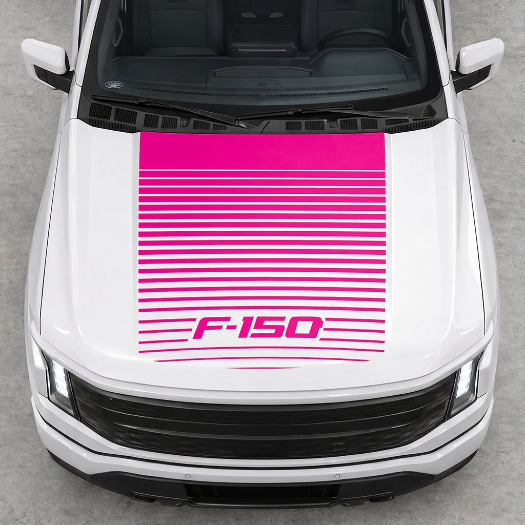 Hood Panel Decal/Sticker - Waves F150 Graphic Decal Graphic Kit - For Ford F-150 2015-2020 - Premium Vinyl