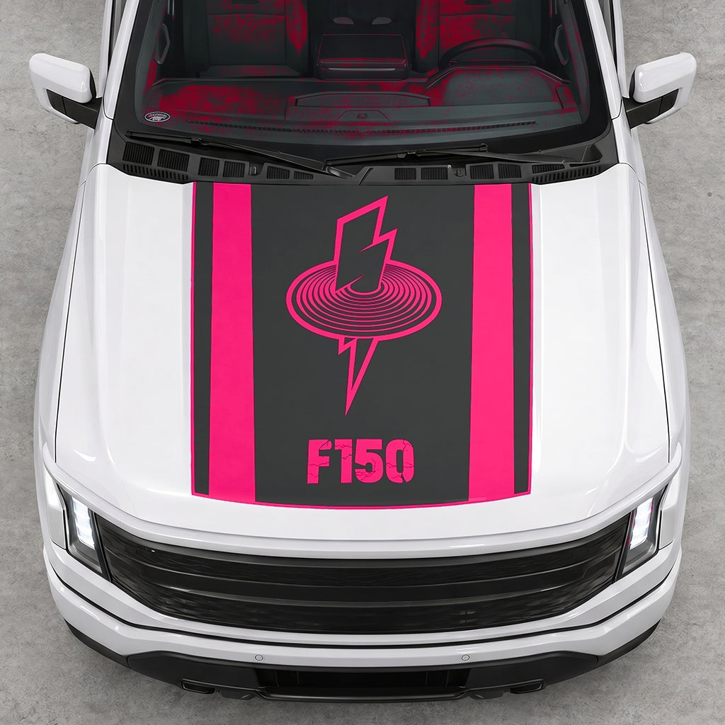 Hood Panel Decal/Sticker - Magnetic Field Graphic Decal Graphic Kit - For FORD F-150 2015-2020 - Premium Vinyl