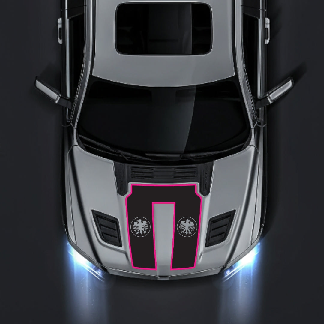 Hood Panel Decal/Sticker - Germany Visual Identity - Cut - Border Graphic Kit - For Dodge RAM 1500 2019-2025 - Premium Vinyl