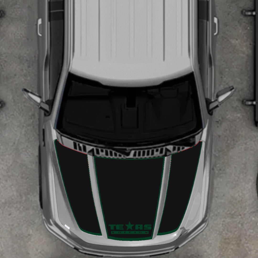 Hood Panel Decal/Sticker - Texas - Border Graphic Kit - For Ford F-150 2020-2026 - Premium Vinyl