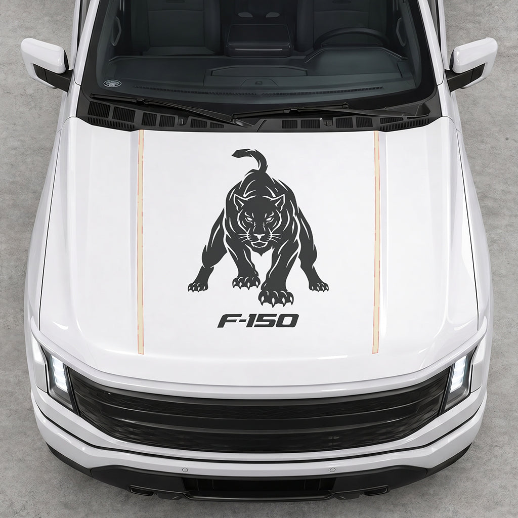 Hood Panel Decal/Sticker - Tiger Graphic Decal Graphic Kit - For Ford F-150 2015-2020 - Premium Vinyl
