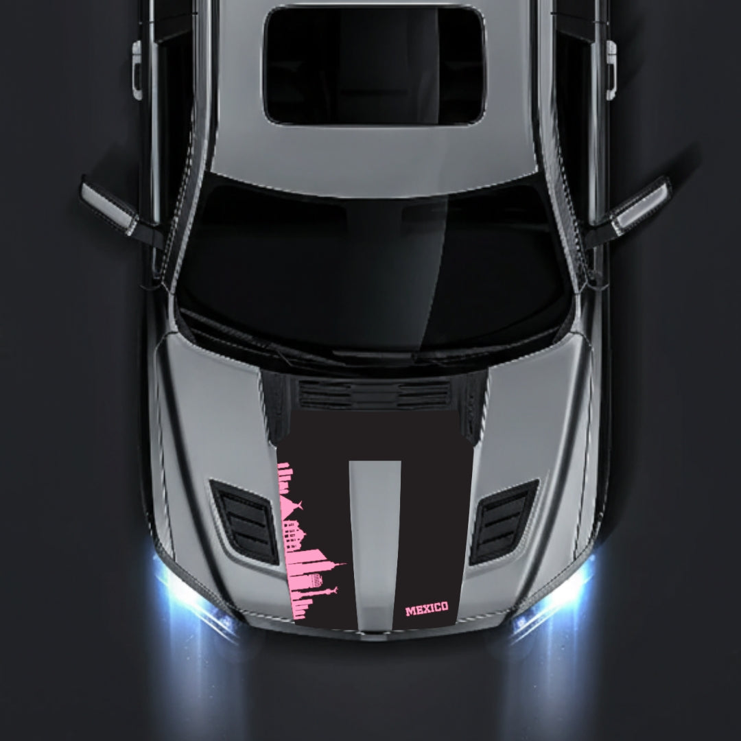Hood Panel Decal/Sticker - Mexico Skyline Graphic Kit - For Dodge RAM 1500 2019-2025 - Premium Vinyl