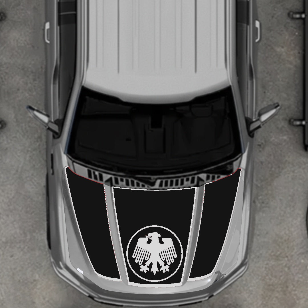 Hood Panel Decal/Sticker - Germany Logo - Border Graphic Kit - For Ford F-150 2020-2026 - Premium Vinyl