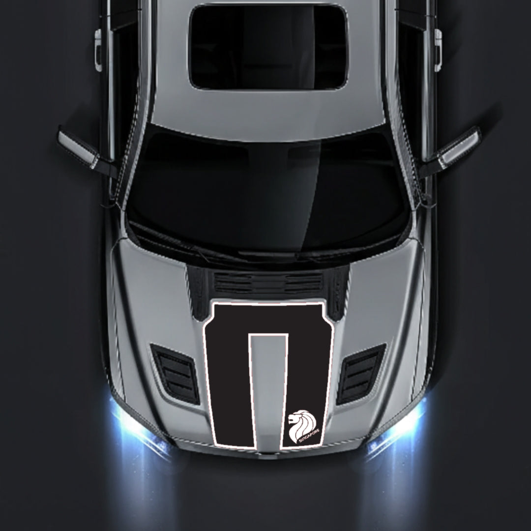 Hood Panel Decal/Sticker - Singapore - Border Graphic Kit - For Dodge RAM 1500 2019-2025 - Premium Vinyl