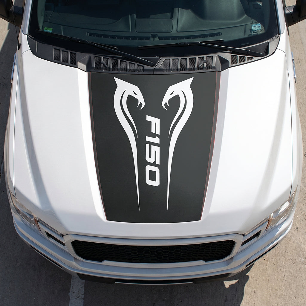 Hood Panel Decal/Sticker - Twin Cobra Graphic Decal Graphic Kit - For Ford F-150 2015-2020 - Premium Vinyl