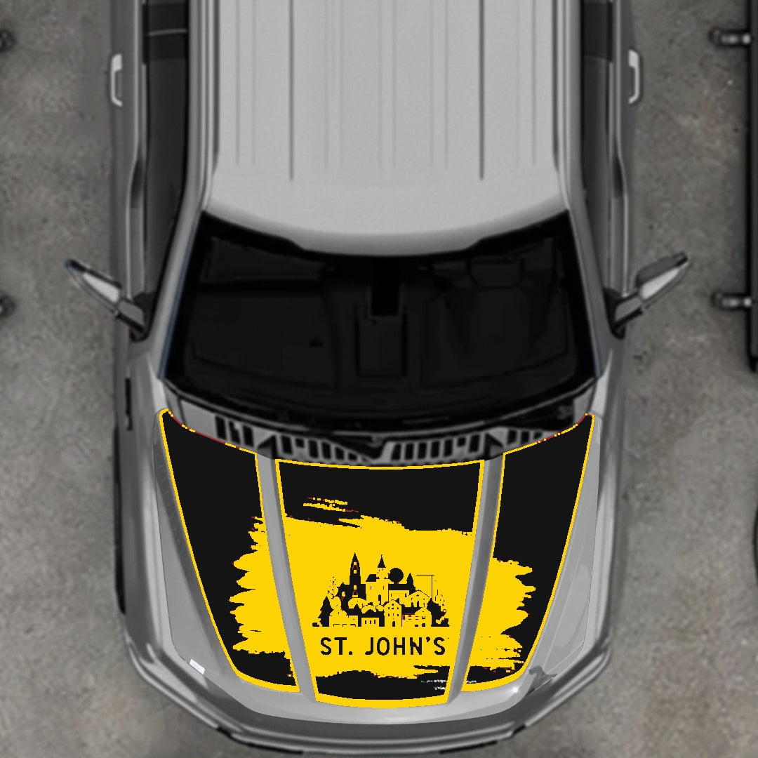 Hood Panel Decal/Sticker - St John's Border Graphic Kit - For Ford F-150 2020-2026 - Premium Vinyl