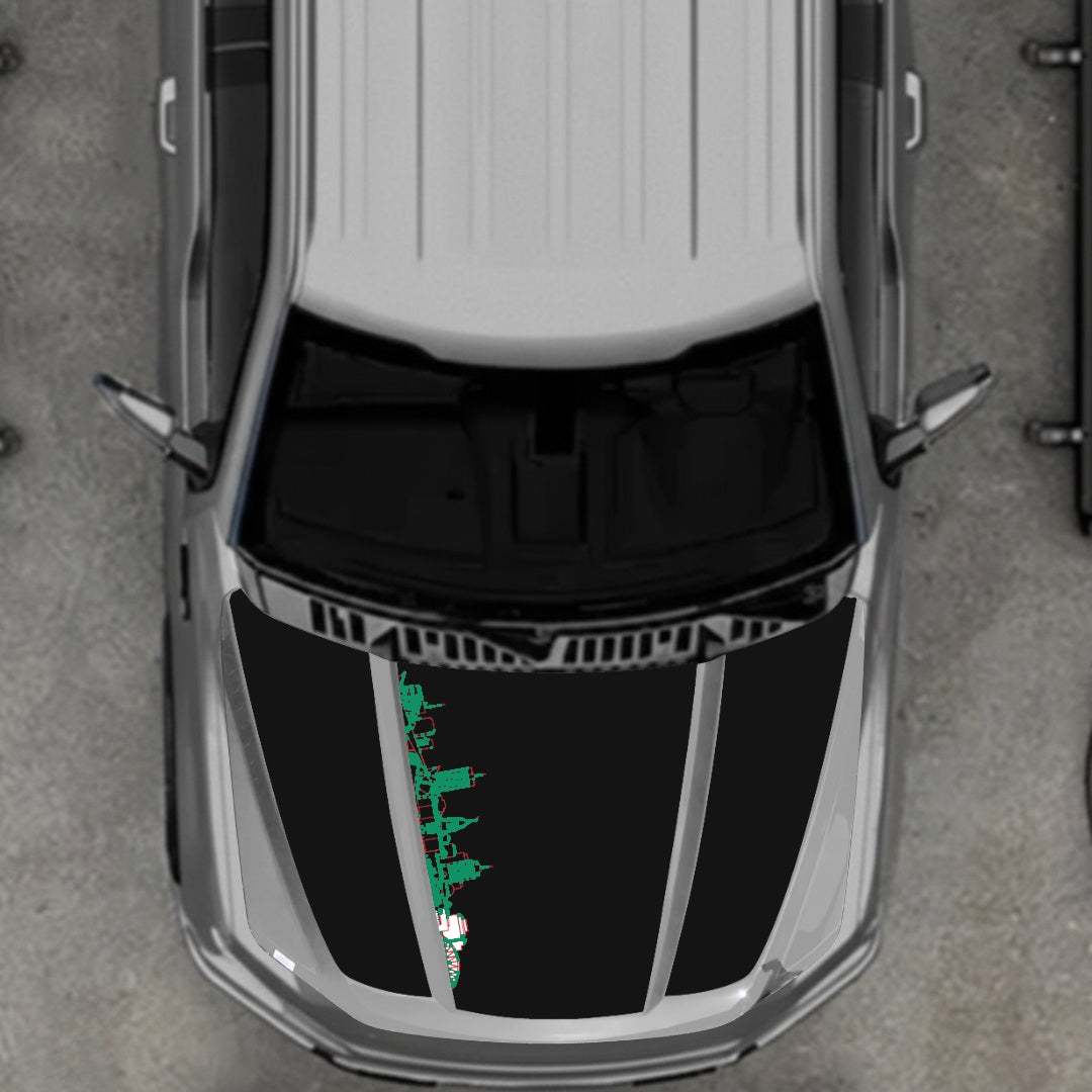Hood Panel Decal/Sticker - Winnipeg Skyline Graphic Kit - For Ford F-150 2020-2026 - Premium Vinyl