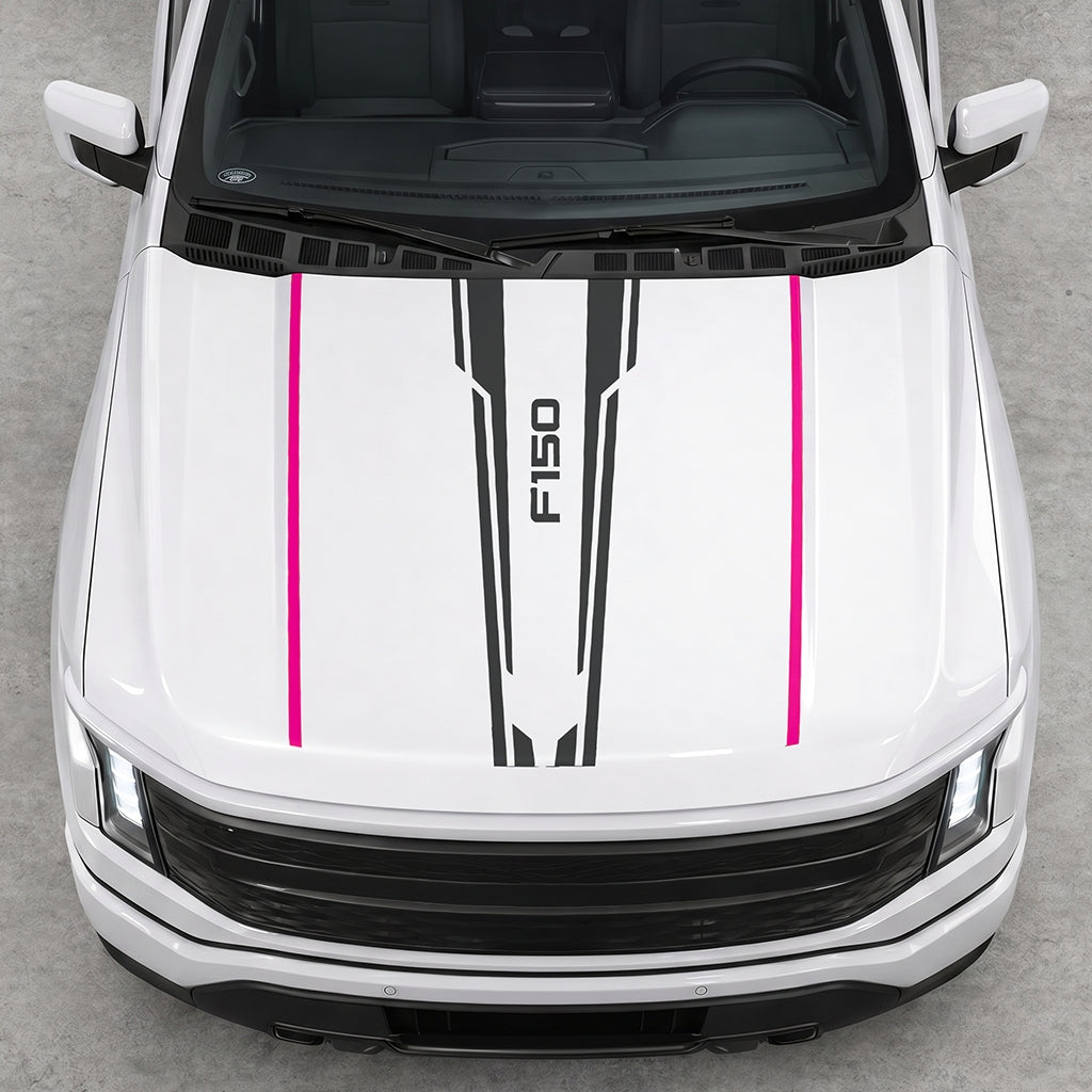 Hood Panel Decal/Sticker - Speed Graphic Decal Graphic Kit - For Ford F-150 2015-2020 - Premium Vinyl