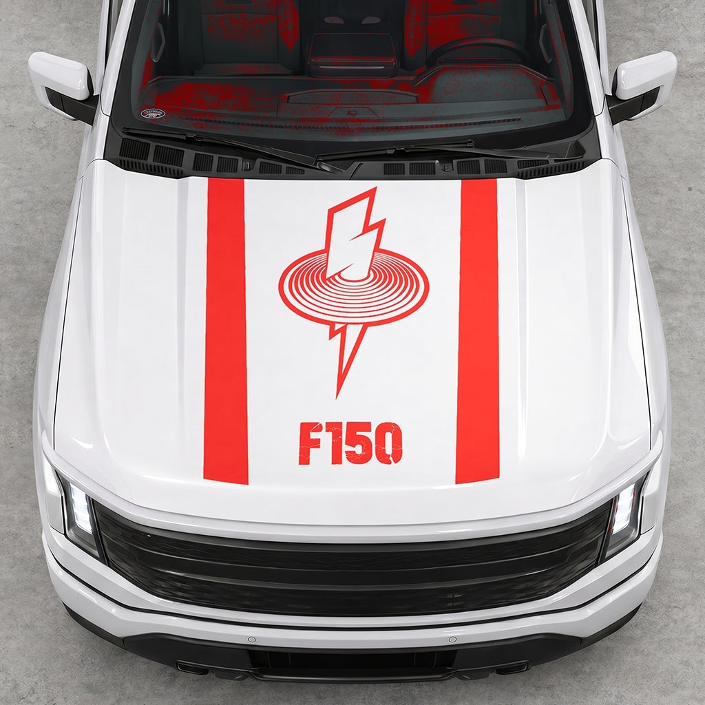 Hood Panel Decal/Sticker - Cut Magnetic Field Graphic Decal Graphic Kit - For FORD F-150 2015-2020 - Premium Vinyl