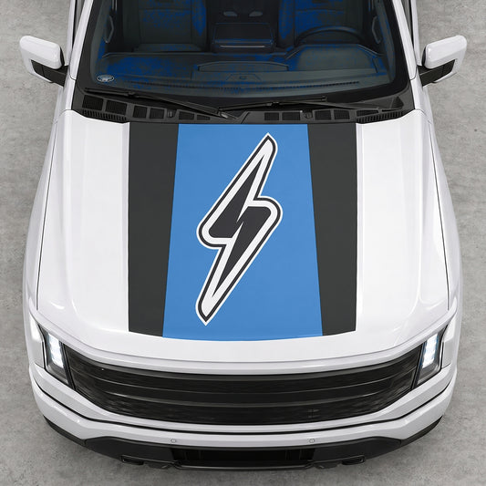 Hood Panel Decal/Sticker - Electric Solid Graphic Decal Graphic Kit - For FORD F-150 2015-2020 - Premium Vinyl