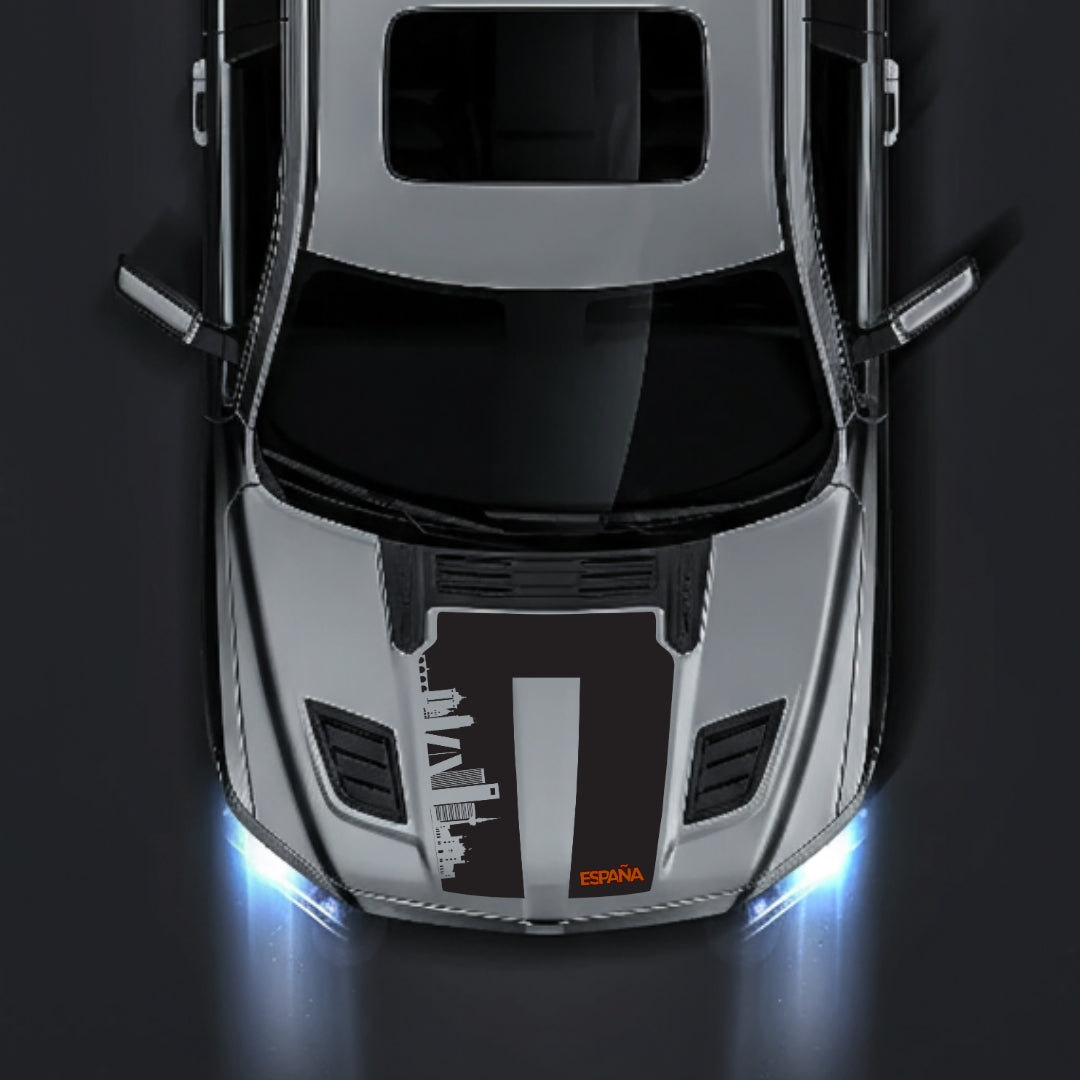 Performance Hood Panel Decal/Sticker - Spain Skyline - Cut Graphic Kit - For Dodge RAM 1500 2019-2025 - Premium Vinyl