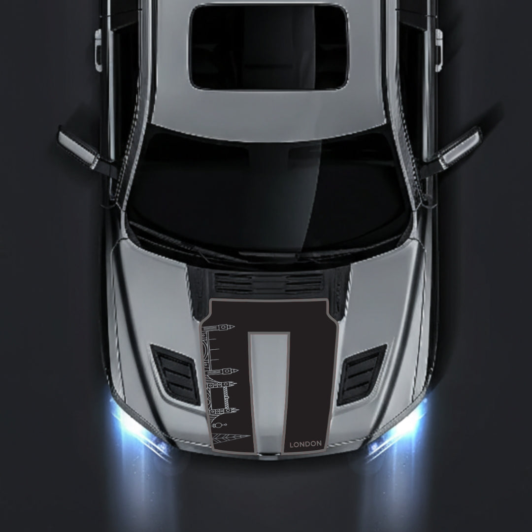 Performance Hood Panel Decal/Sticker - London Skyline - Cut - Border Graphic Kit - For Dodge RAM 1500 2019-2025 - Premium Vinyl