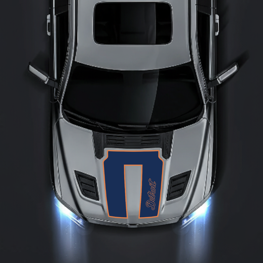 Performance Hood Panel Decal/Sticker - Detroit - Border Graphic Kit - For Dodge RAM 1500 2019-2025 - Premium Vinyl