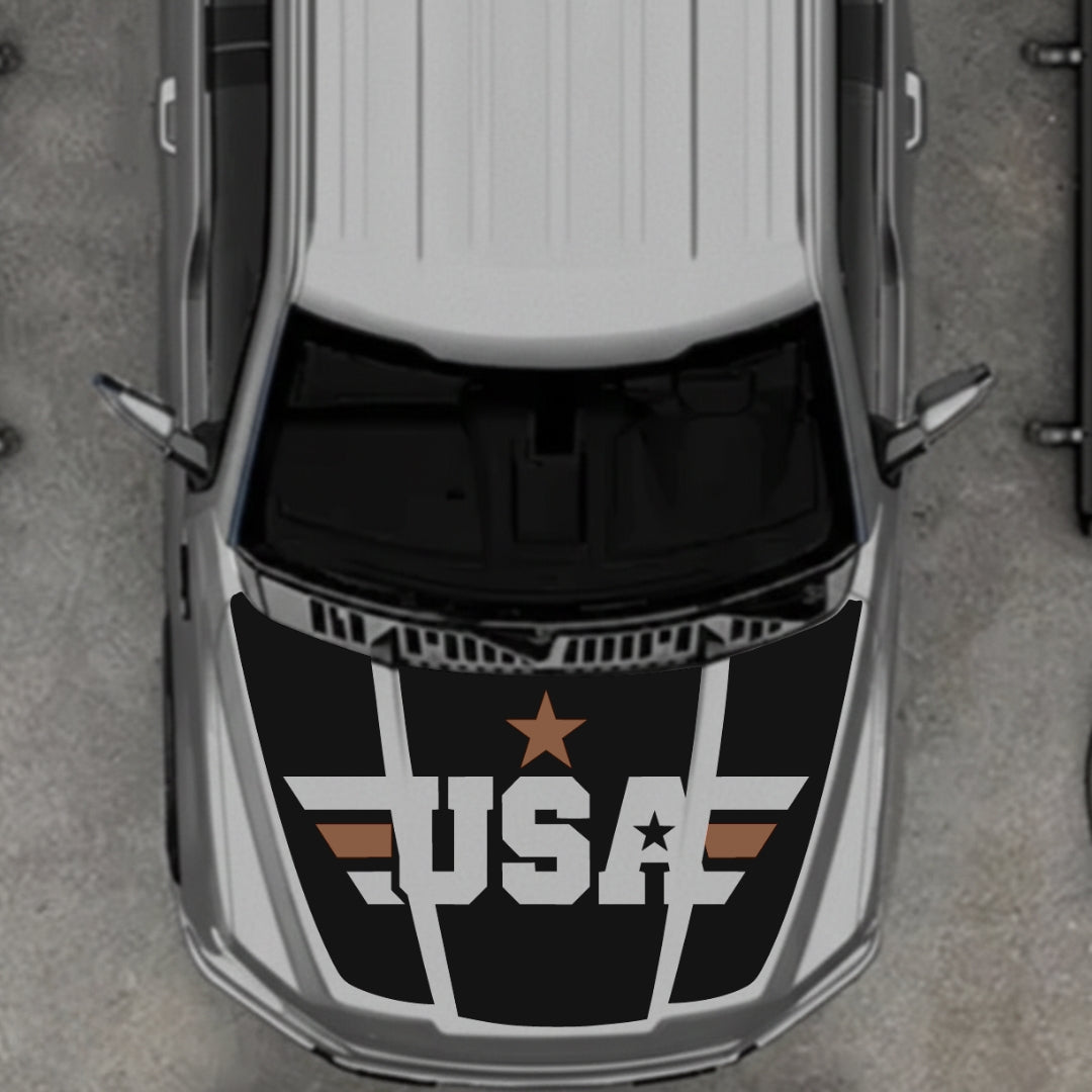 Hood Panel Decal/Sticker - USA Style 7 Graphic Kit - For Ford F-150 2020-2026 - Premium Vinyl